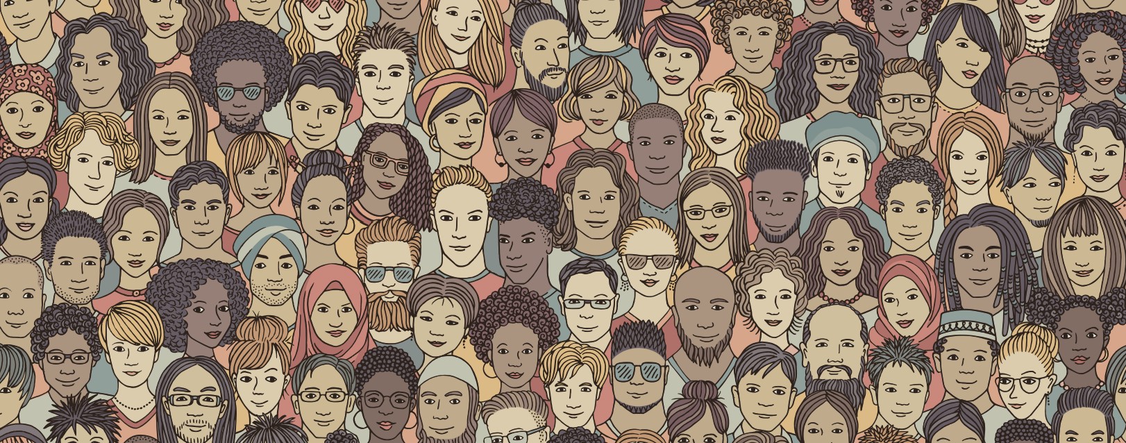 A crowd of diverse faces